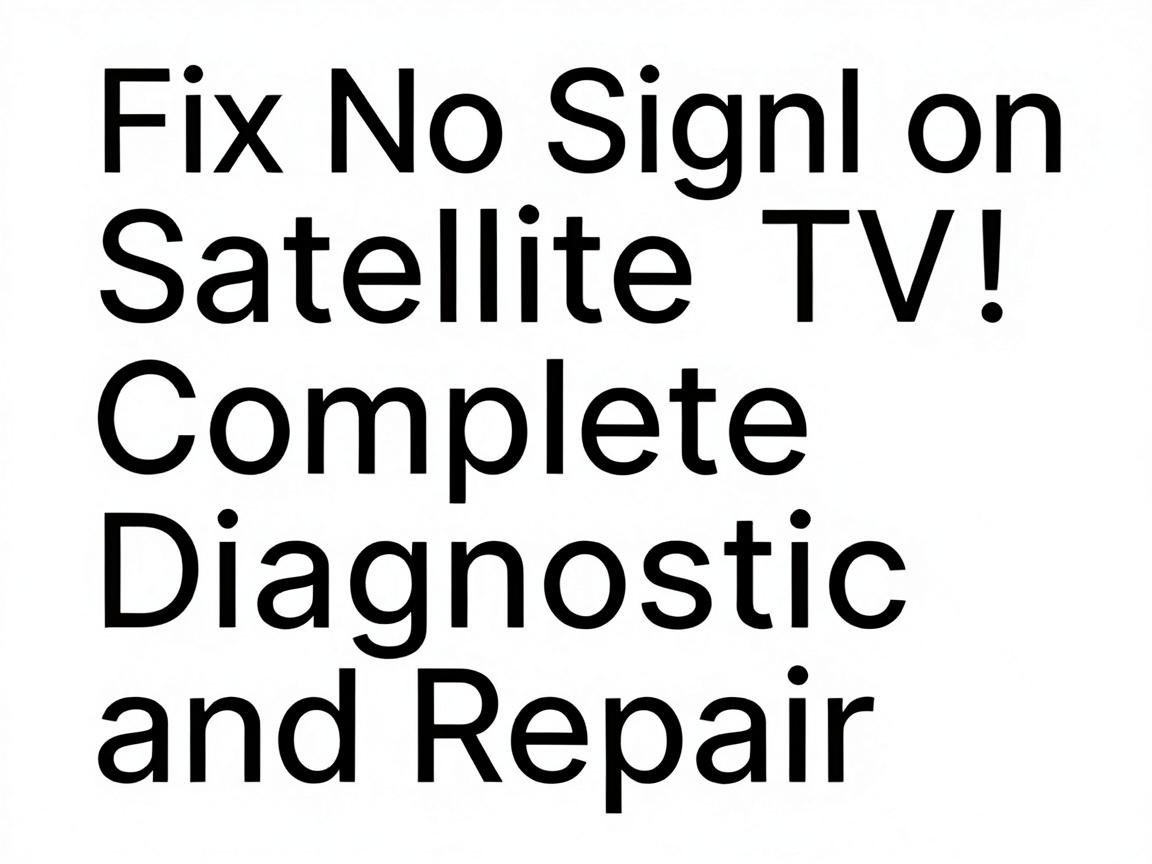 Fix No Signal on Satellite TV: Complete Diagnostic and Repair Guide