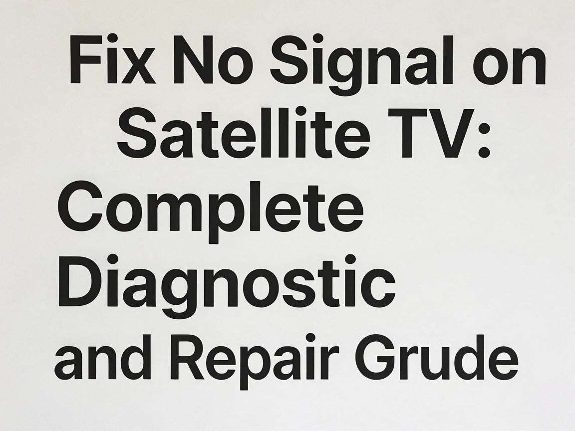 Fix No Signal on Satellite TV: Complete Diagnostic and Repair Guide