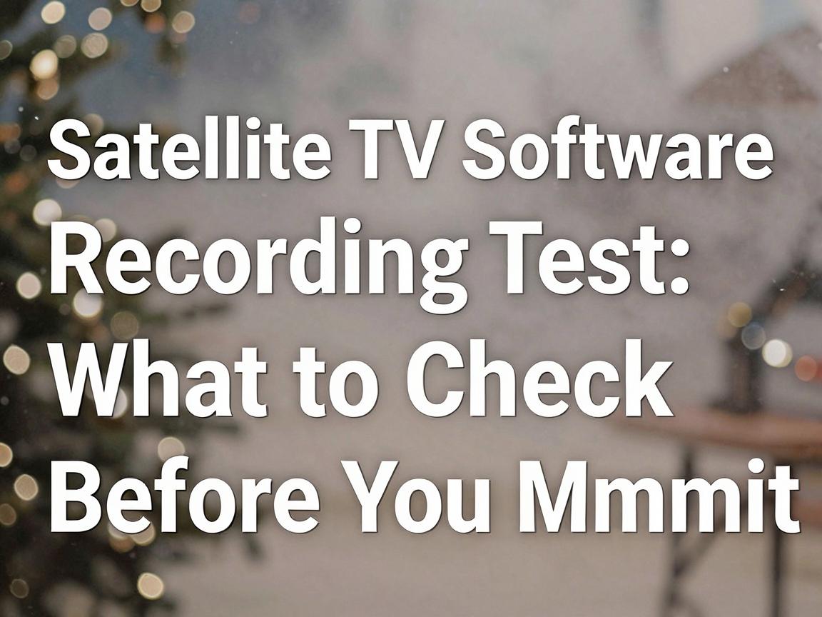 Satellite TV Software Recording Test: What to Check Before You Commit