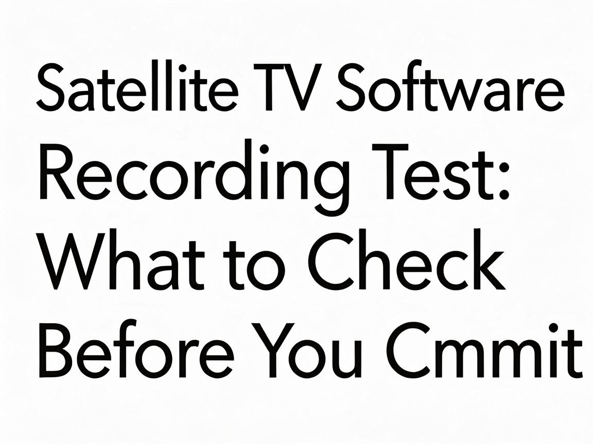 Satellite TV Software Recording Test: What to Check Before You Commit