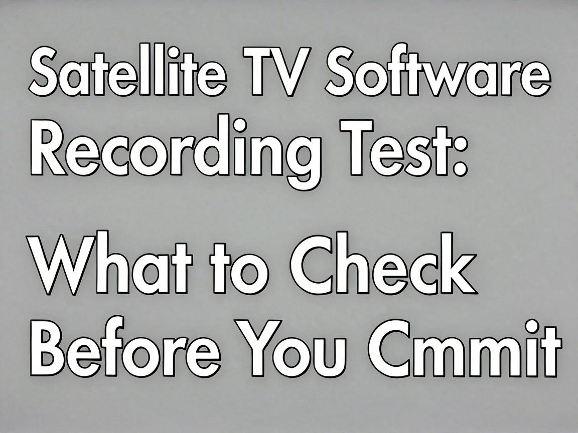 Satellite TV Software Recording Test: What to Check Before You Commit