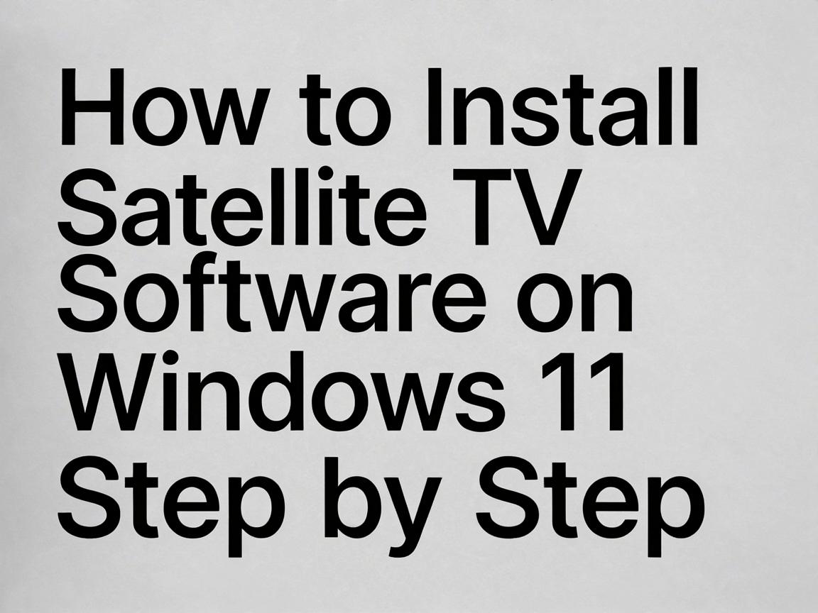 How to Install Satellite TV Software on Windows 11 Step by Step