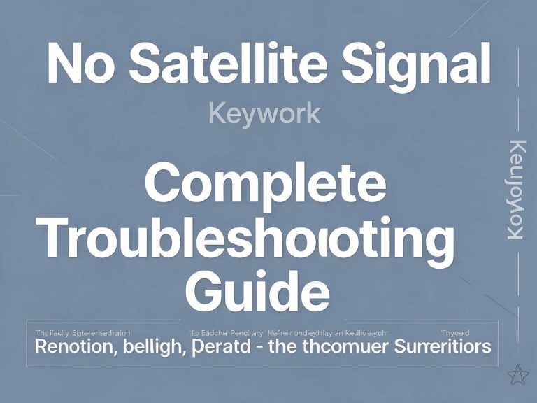 No Satellite Signal: Complete Troubleshooting Guide